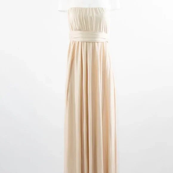 REISS Maxi Dress Floor Length Beige Nude Strapless Retail 780$ - Picture 2 of 6